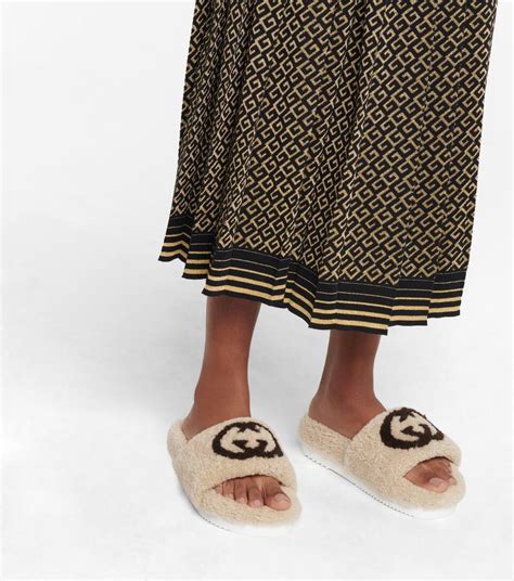 gucci merino wool slides